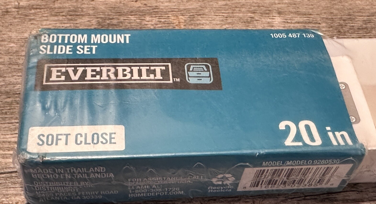 Everbilt 20 In. Bottom Mount Slide Set Soft Close 1 Pair NIP