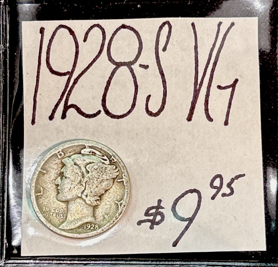 1928-S Mercury Silver Dime (VG) Very Good Condition! ENN Coins