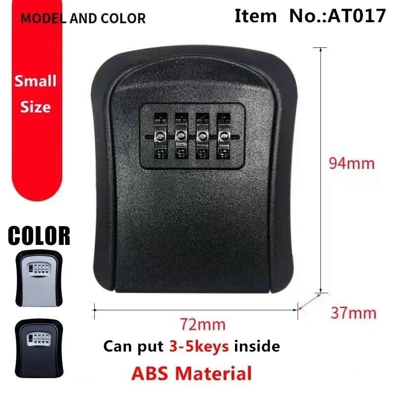Key Safe Lock Box Wall Mounted Waterproof 4 Digit Password Key Storage Case