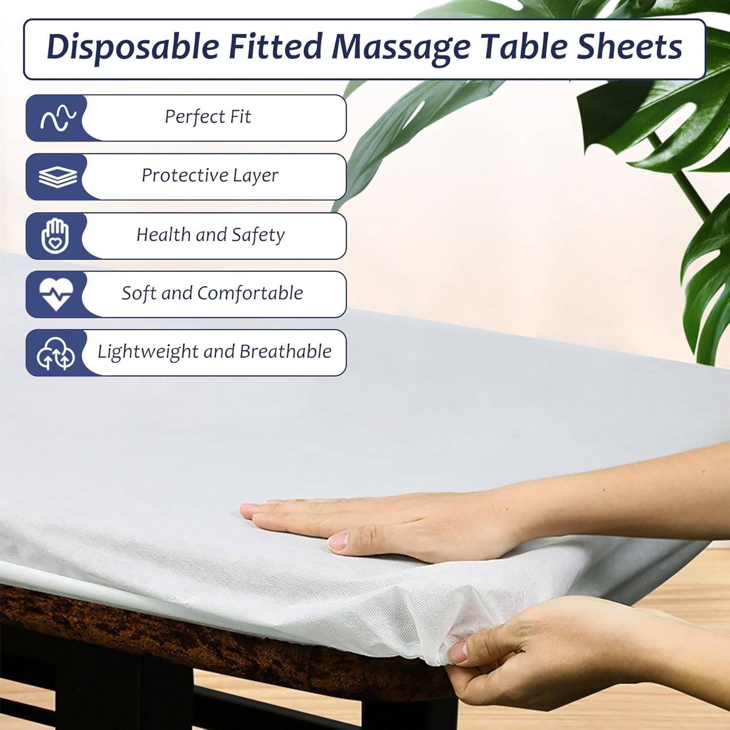 50PCS Disposable Massage Table Sheets, Breathable Bed Cover