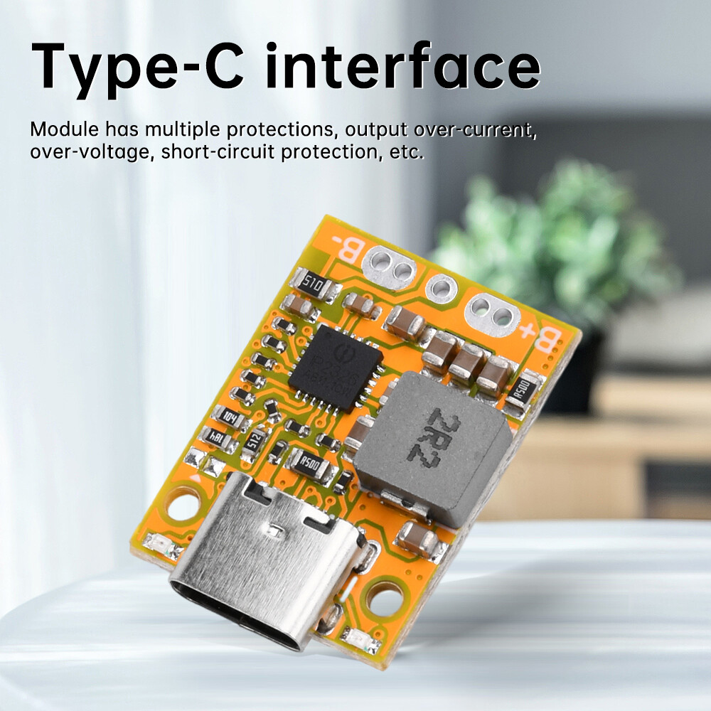 2S 3S Li-ion Battery Charging Module Type-C QC Fast Charging w/ Indicator Light