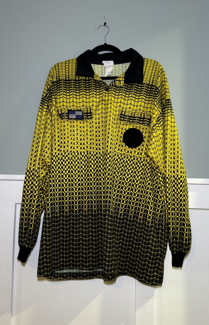 Official Sports International NISOA Referee XL Shirt Jersey Yellow Long Sleeve