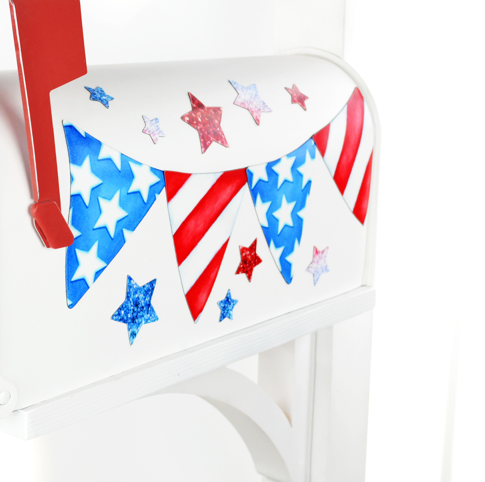 Mailbox Magnet Partial Cover 4th of July Banner Stars and Stripes or All Stars