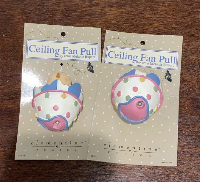 2003 Clementine Design Ceiling Fan Pulls With A Chick In A Egg