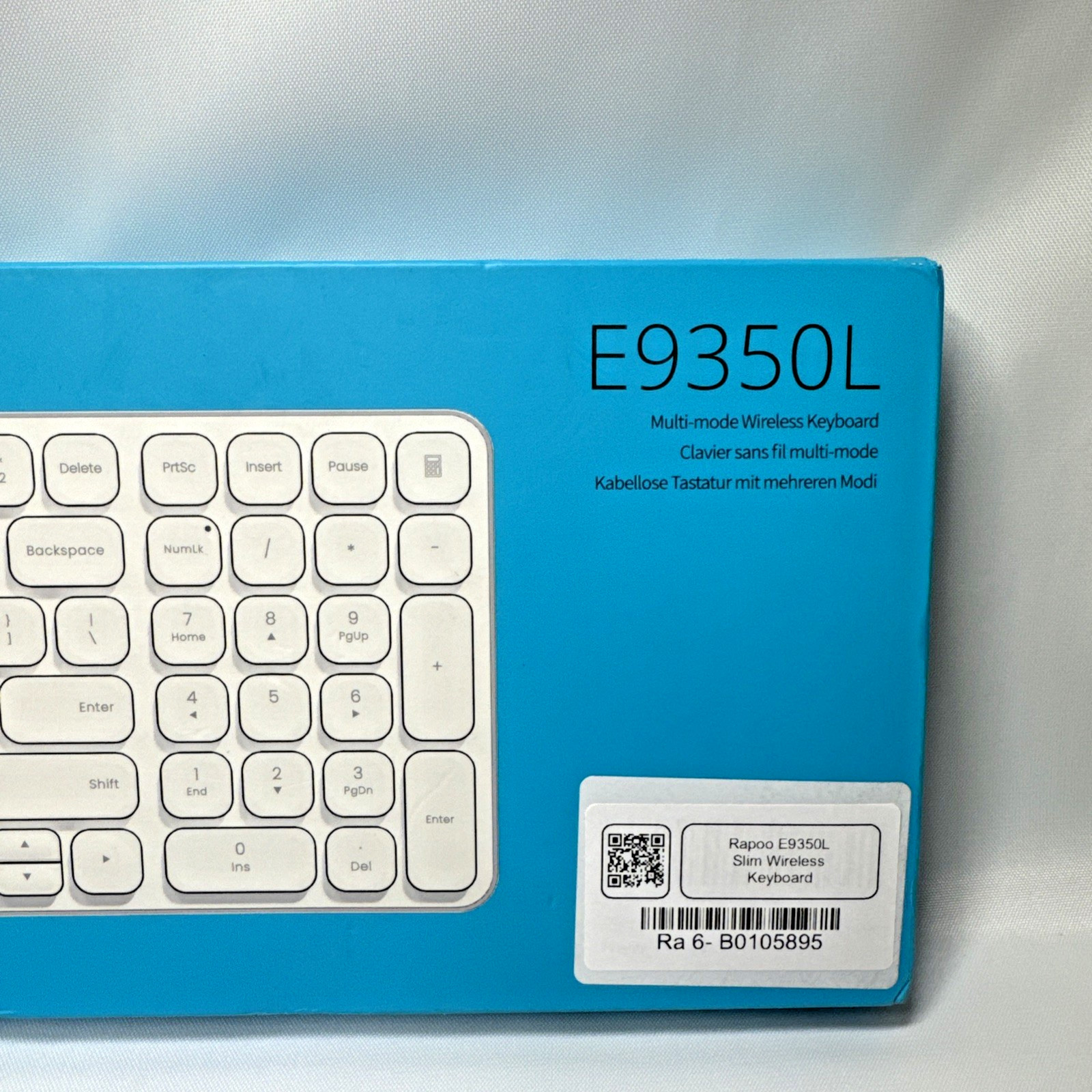 Rapoo E9350L Slim Wireless Keyboard Compatible with Mac Windows PC White