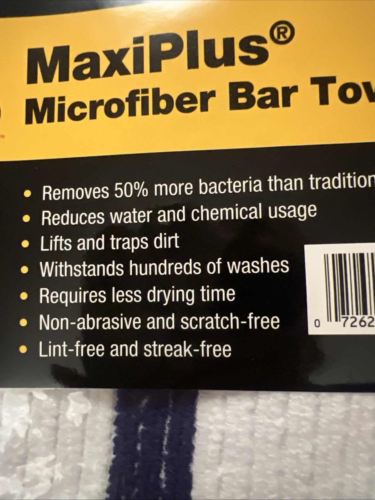 O Cedar Microfiber White/ Blue Stripe Bar Towel-10 In Pack 18x14