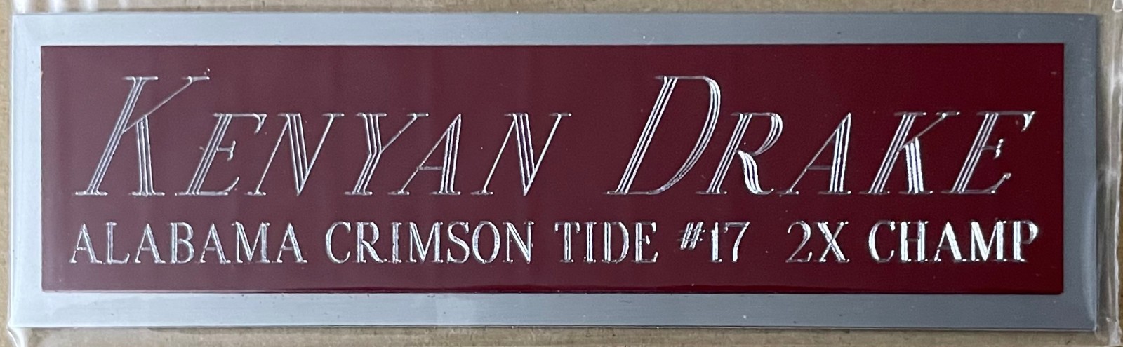 KENYAN DRAKE ALABAMA NAMEPLATE AUTOGRAPHED SIGNED FOOTBALL-HELMET-JERSEY-PHOTO
