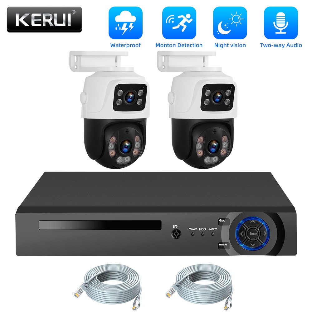 8CH PoE NVR Security System 6MP IP Camera IP66 Night Vision 500GB HDD 18M Cable