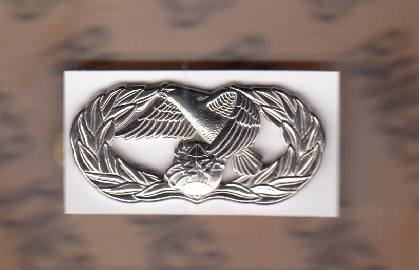 USAF Air Force Transportation Stabrite qualification ~1.75" badge c/b