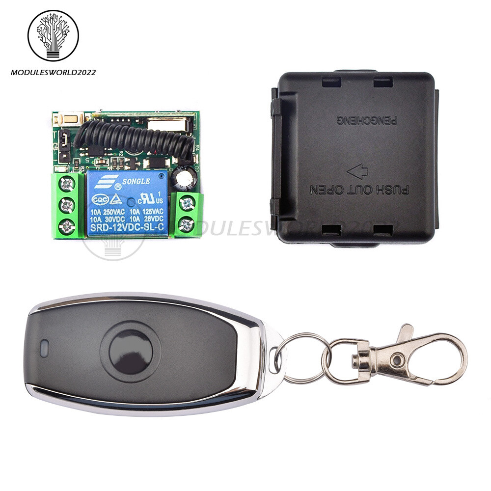 433MHz DC12V Relay 1CH 2CH Wireless RF Door Remote Control Switch Transmitter