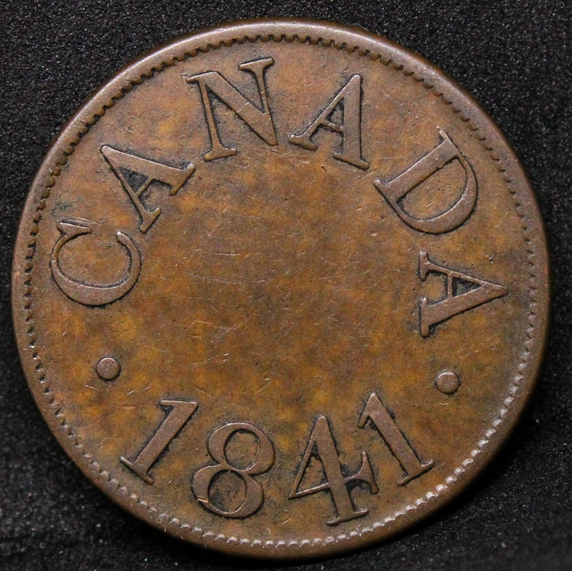 1/2 penny 1841, canada James Duncan Token. nEF. CCT# LC-13