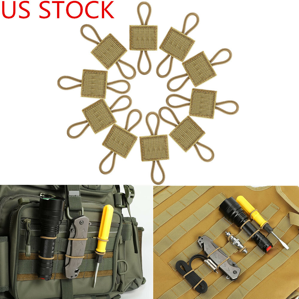 10pcs Tactical PTT Retainer Antennas Cables Vest Backpack Elastic Ribbon Buckle