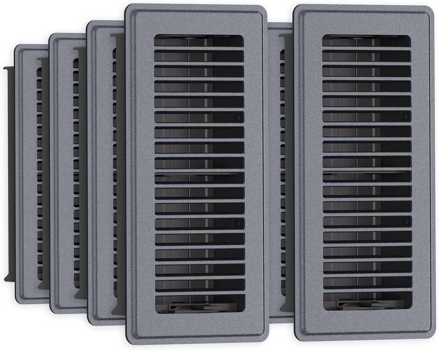 Floor Register 4 X 10-8 Pack Gray Floor Vents, Heavy-Duty Steel Adjustable Airfl