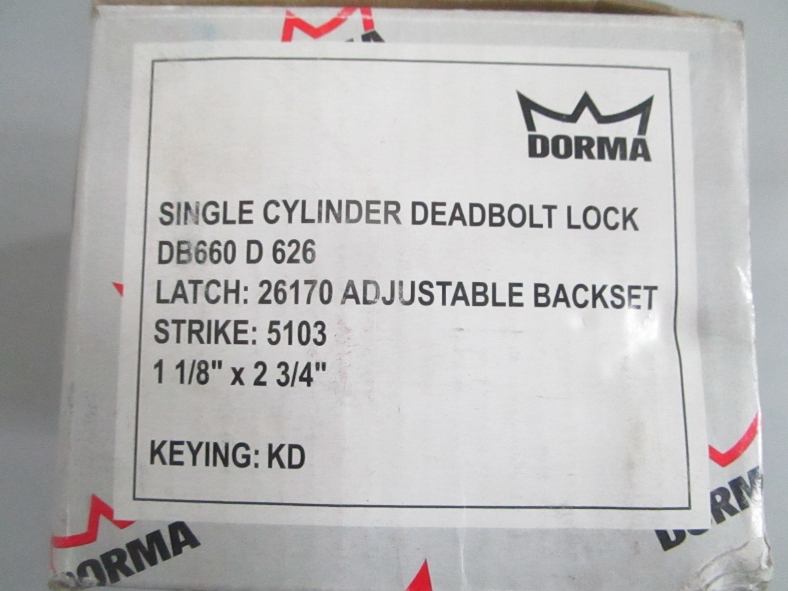 NEW OEM DB660D626 Dorma Single Cylinder Deadbolt Lock 0820