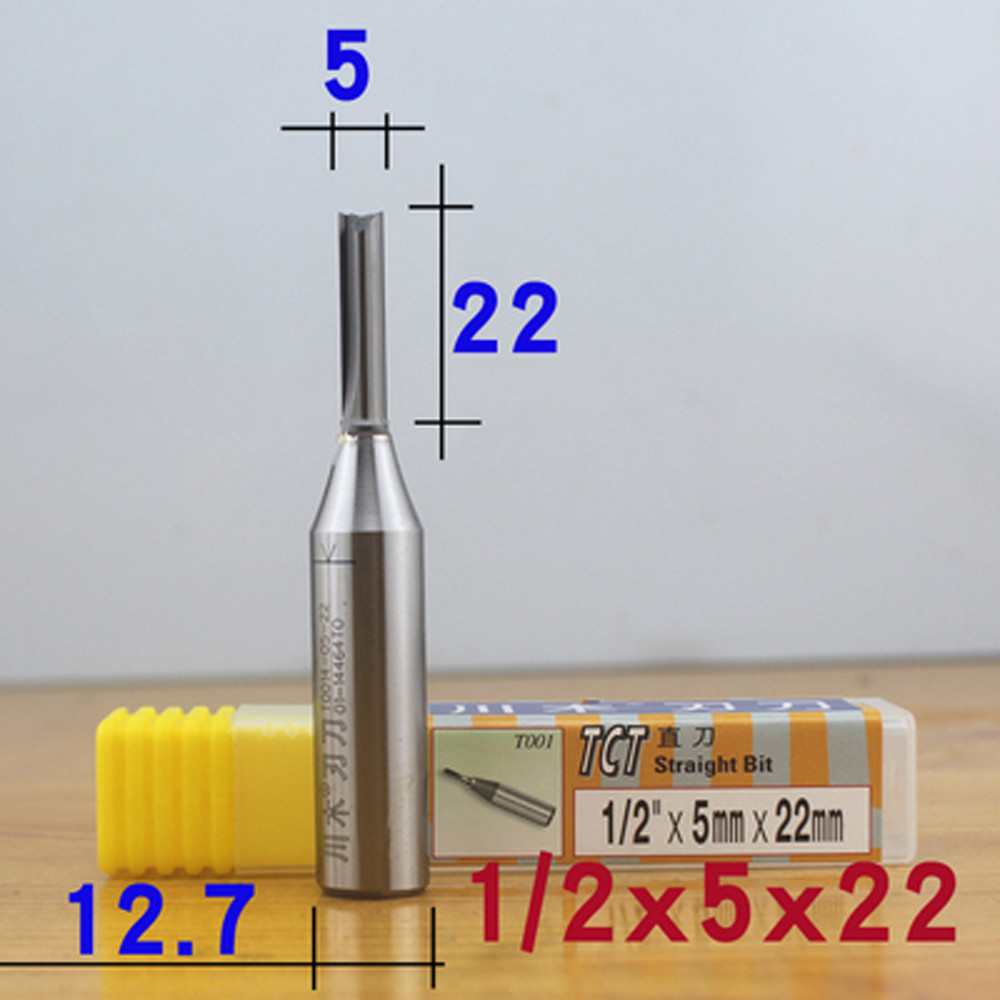 5.0mm Diameter Carbide Insert Straight Router Bit - 1/2" Shank
