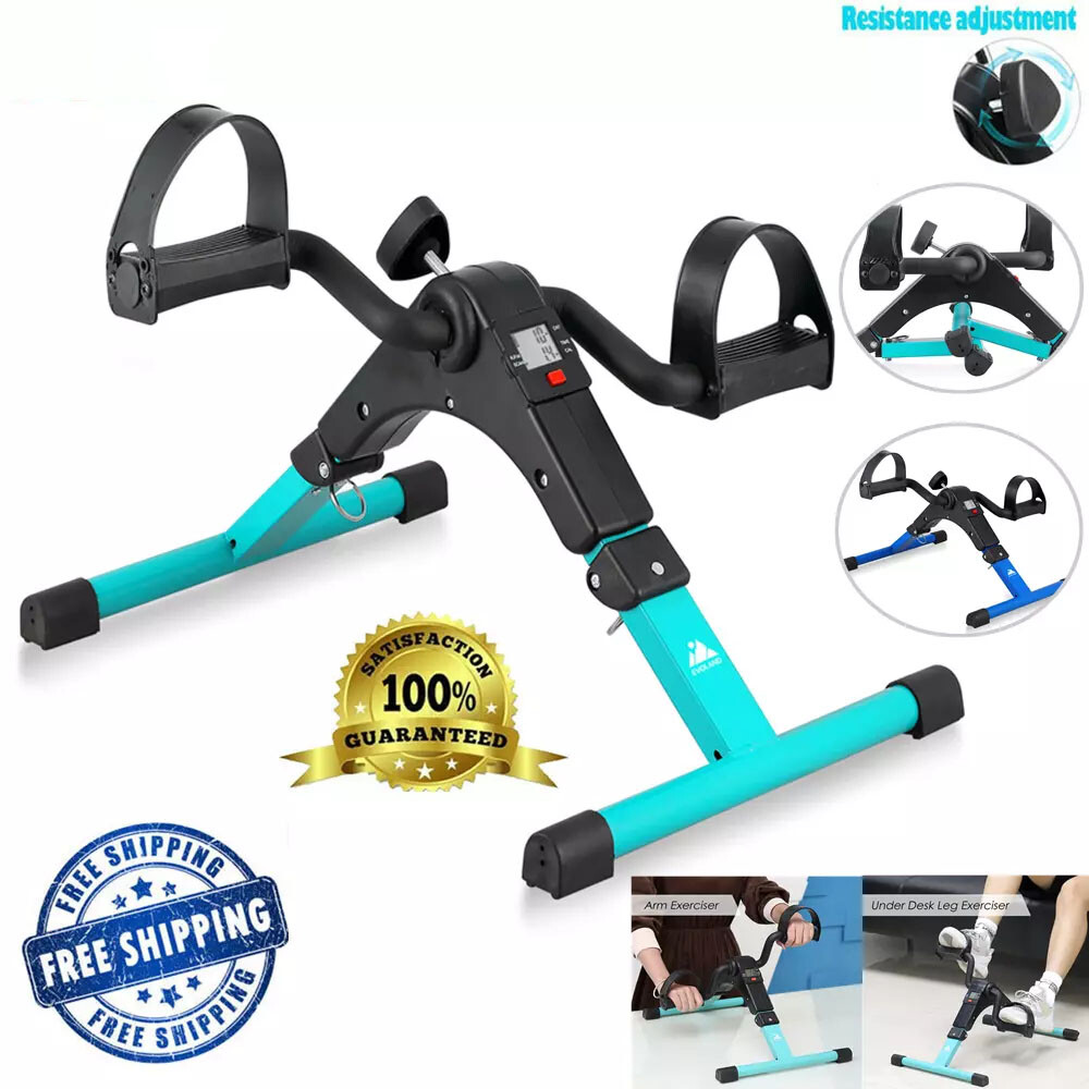 2 in1 Folding Mini Pedal Exercise Bike Arm Resistance Cycle Fitness Exerciser