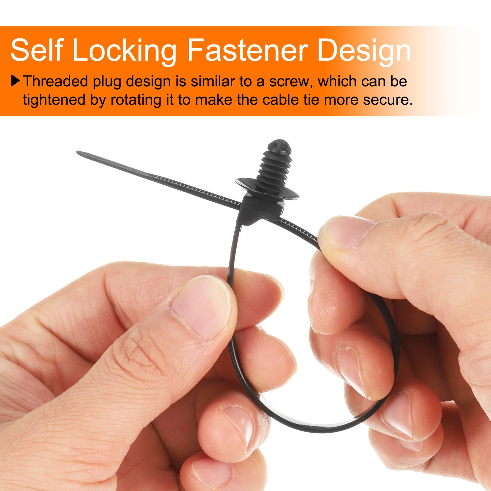 50pcs Push Mount Cable Zip Tie 8.3x0.22" Nylon Self Locking Cable Strap