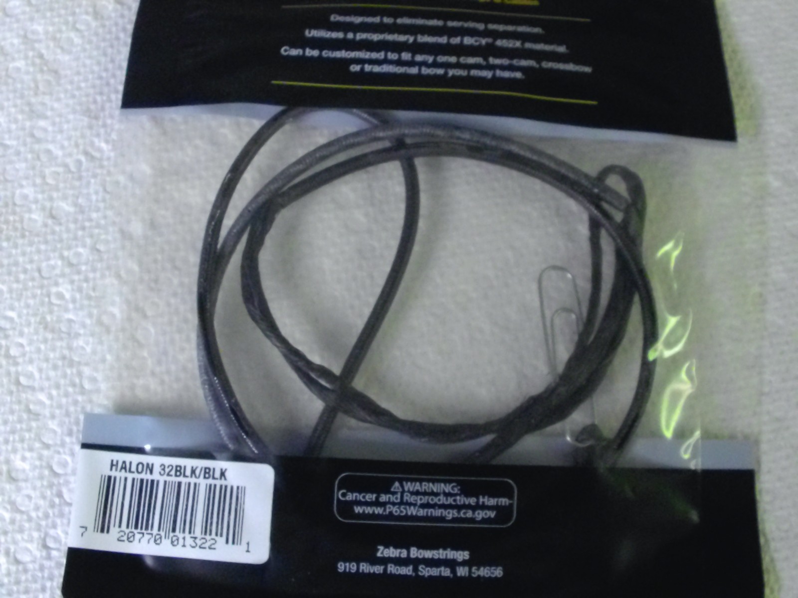 Zebra Trophy Bow Cable/ HALON 32 -29 7/8- NEW