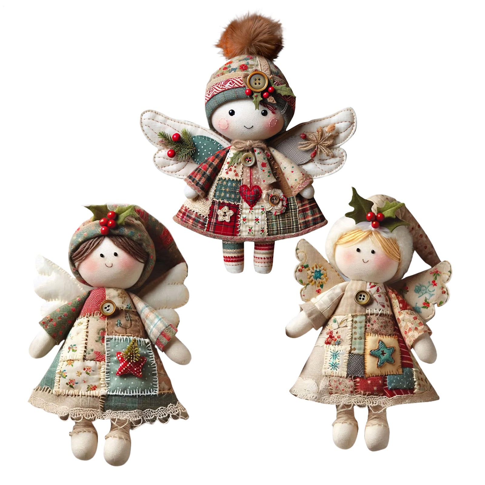 Patch Work For Beginners Angel Doll Ornament Craft Set 2D Holiday Party Decor