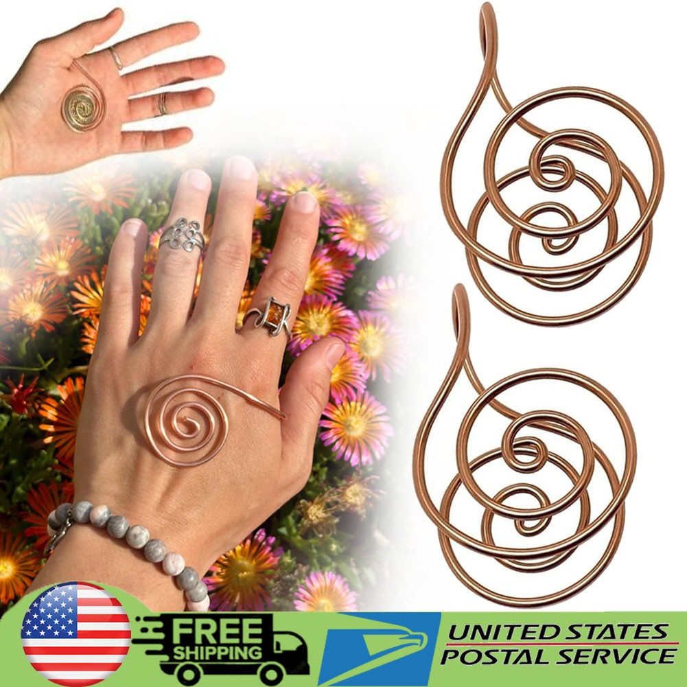 Copper Spiral Hand Rings Reiki Spiral Hand Rings for Meditation Energy Healing