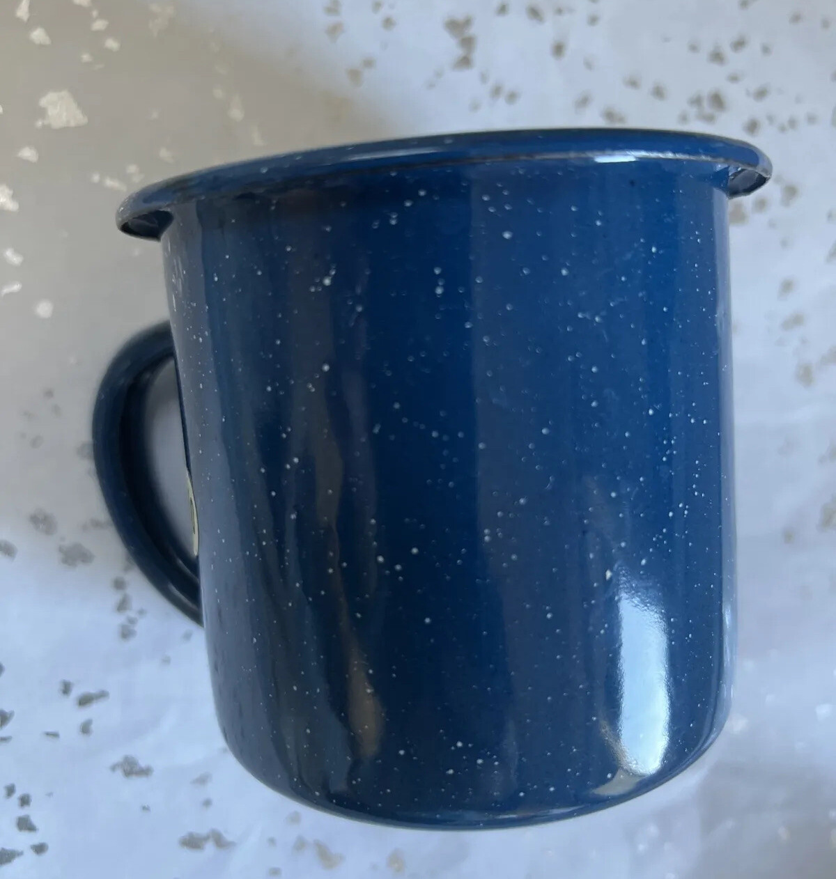 Blue Speckled Enamel Mug Enamelware Hiking Camping Tin Cup Small New