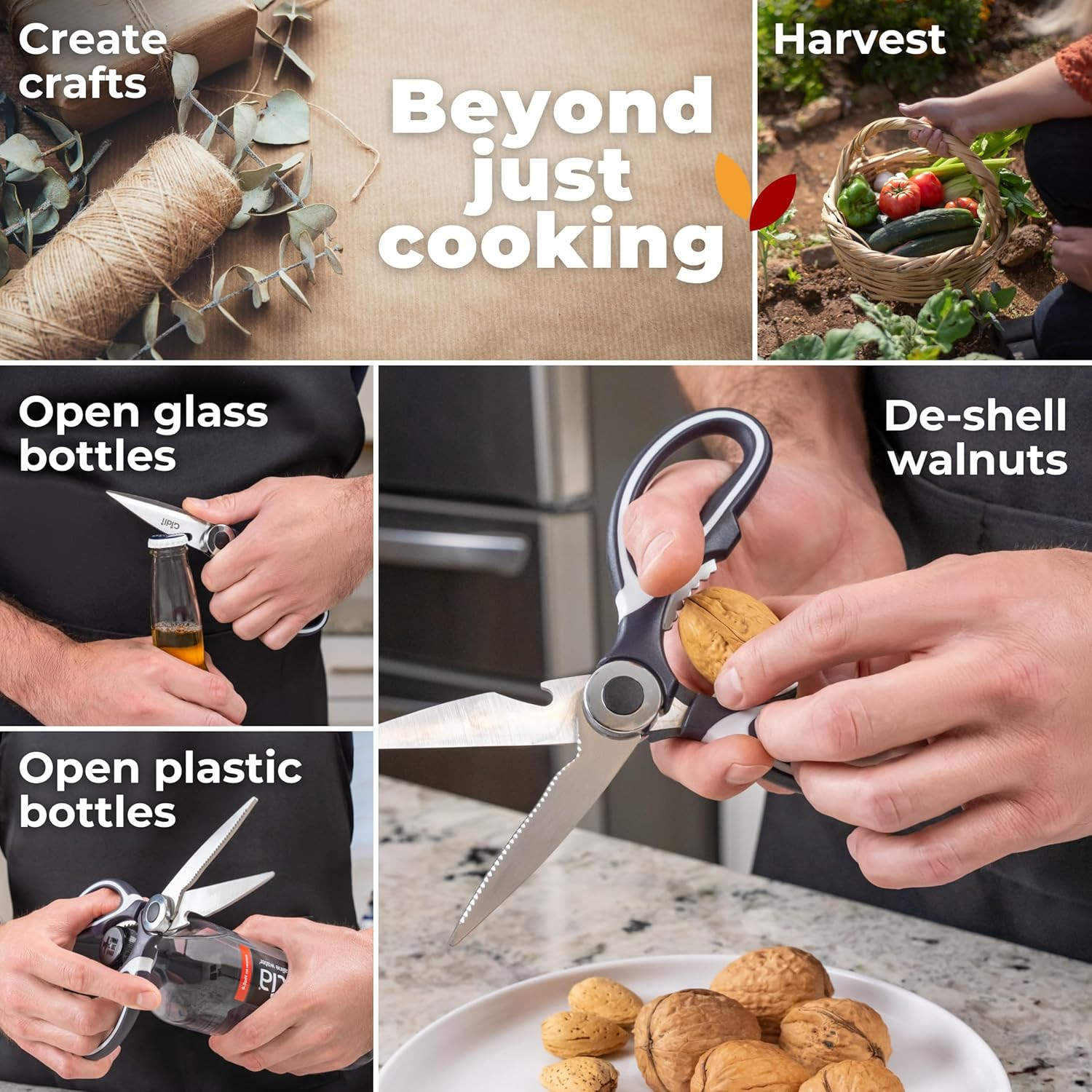 Kitchen Shears by - Lifetime Replacement Warranty - Includes Seafood Scissor...