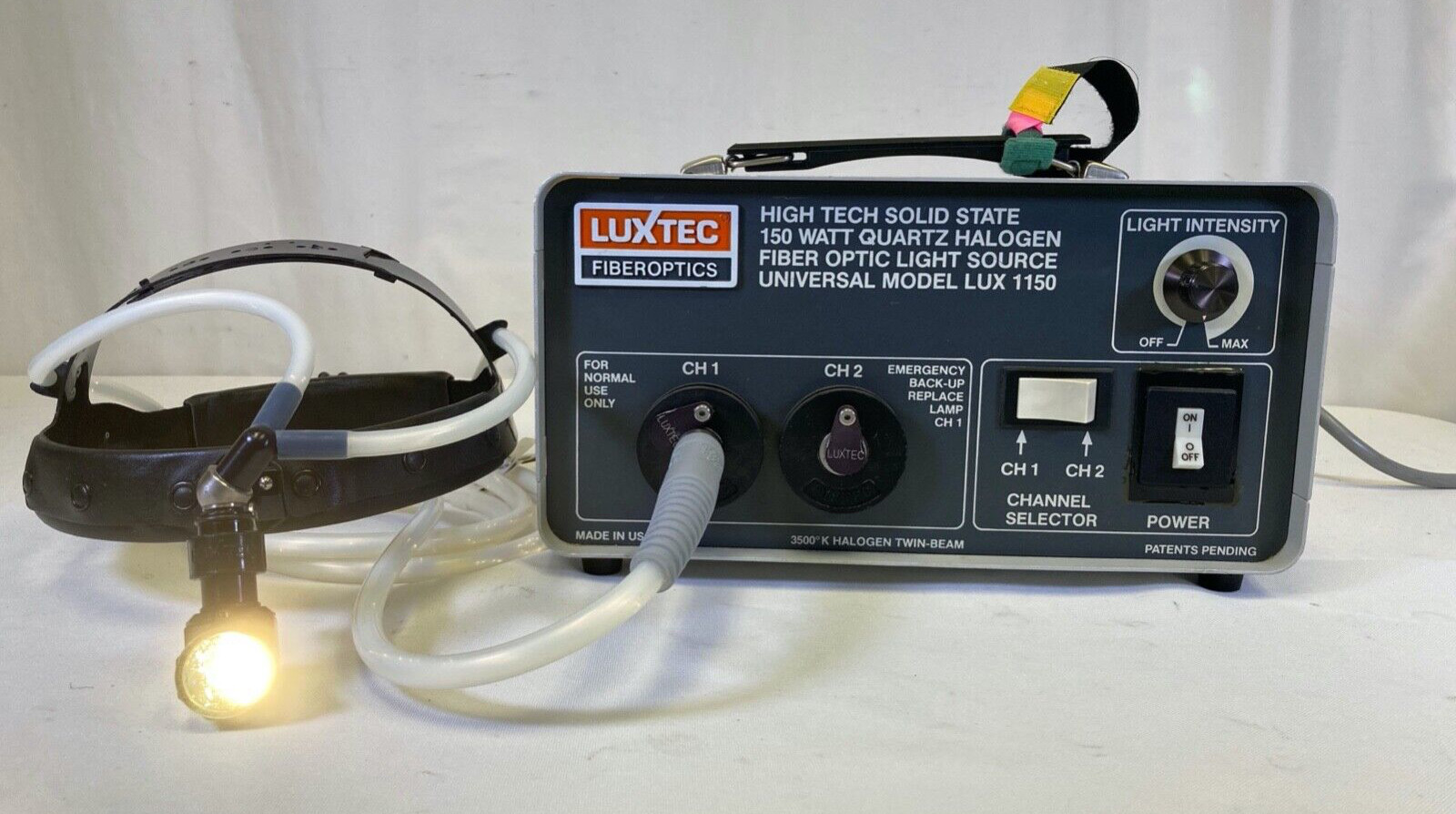 Luxtec Lux1150 Quartz Halogen Universal Fiber Optic Light Source w/ Headlamp