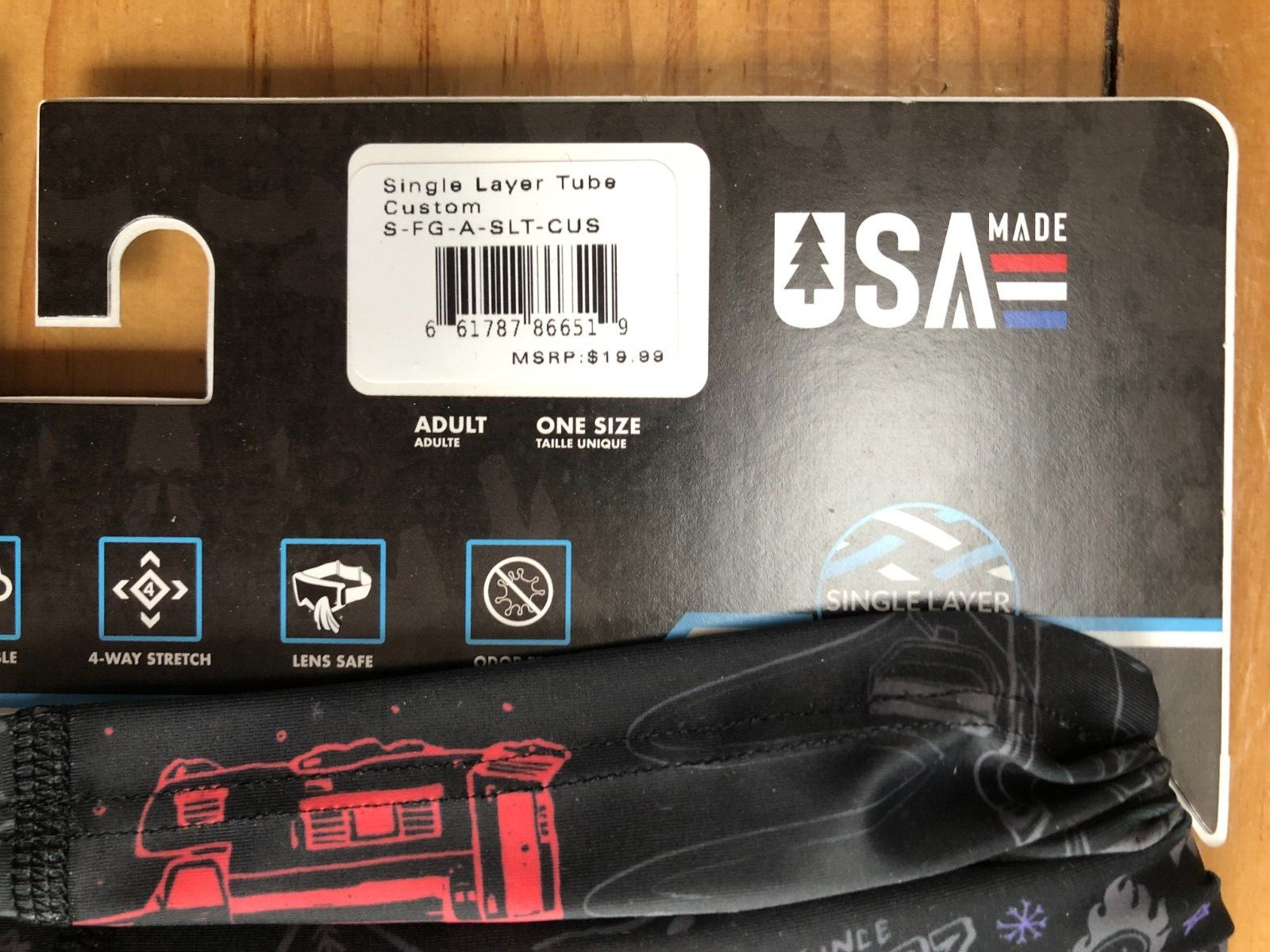 Blackstrap Single Layer Tube Neck Cover, Limited Ed Black Graphic, One Size, NEW