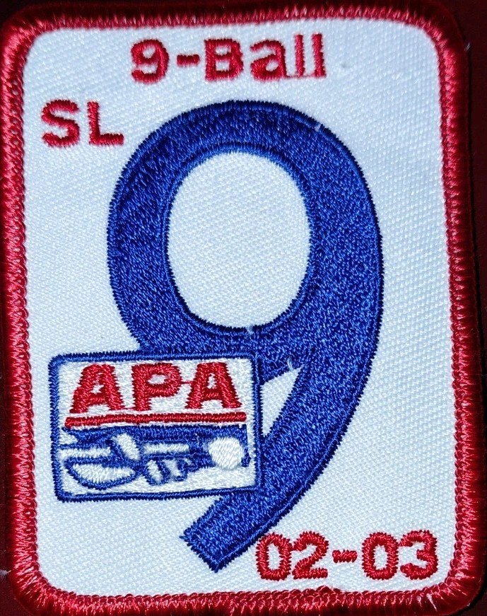🔥💥APA SKILL LEVEL 9 9BALL PATCH AMERICAN POOLPLAYERS 2002-2003👀💥🔥