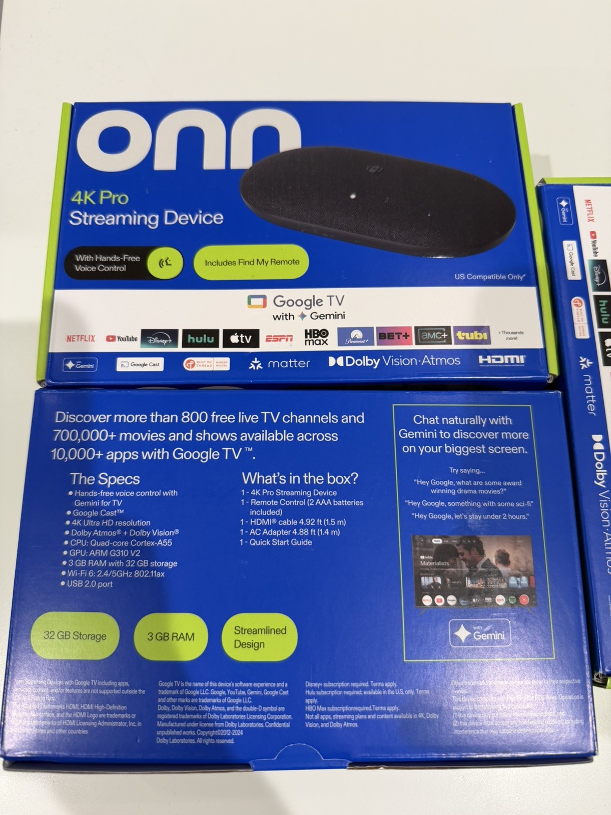 onn 4K Pro Streaming Device, Google TV with Gemini (NEW 2026 Model) - Ultra-fast