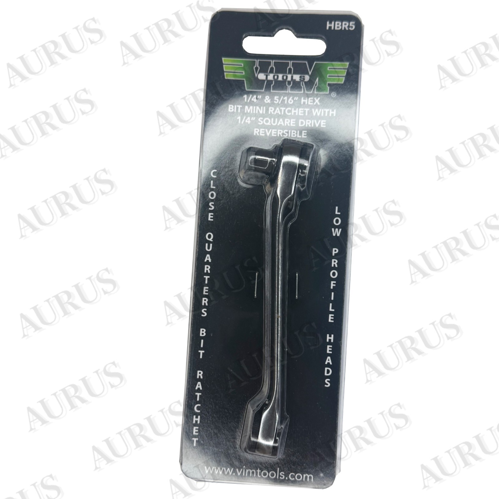 VIM NEW  1/4" And 5/16" HEX Bit Mini Ratchet With 1/4" Sq Drive Reversible
