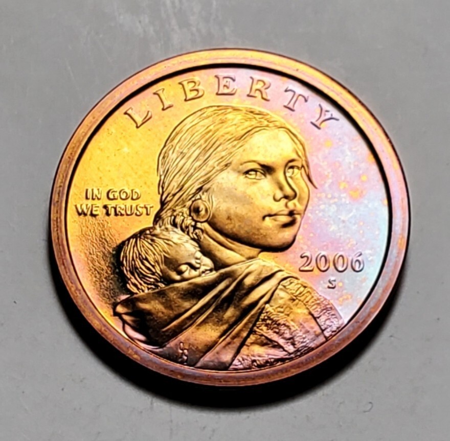 TONED 2006 S  SACAGAWEA NATIVE AMERICAN $1 DOLLAR PROOF UNC #C6239