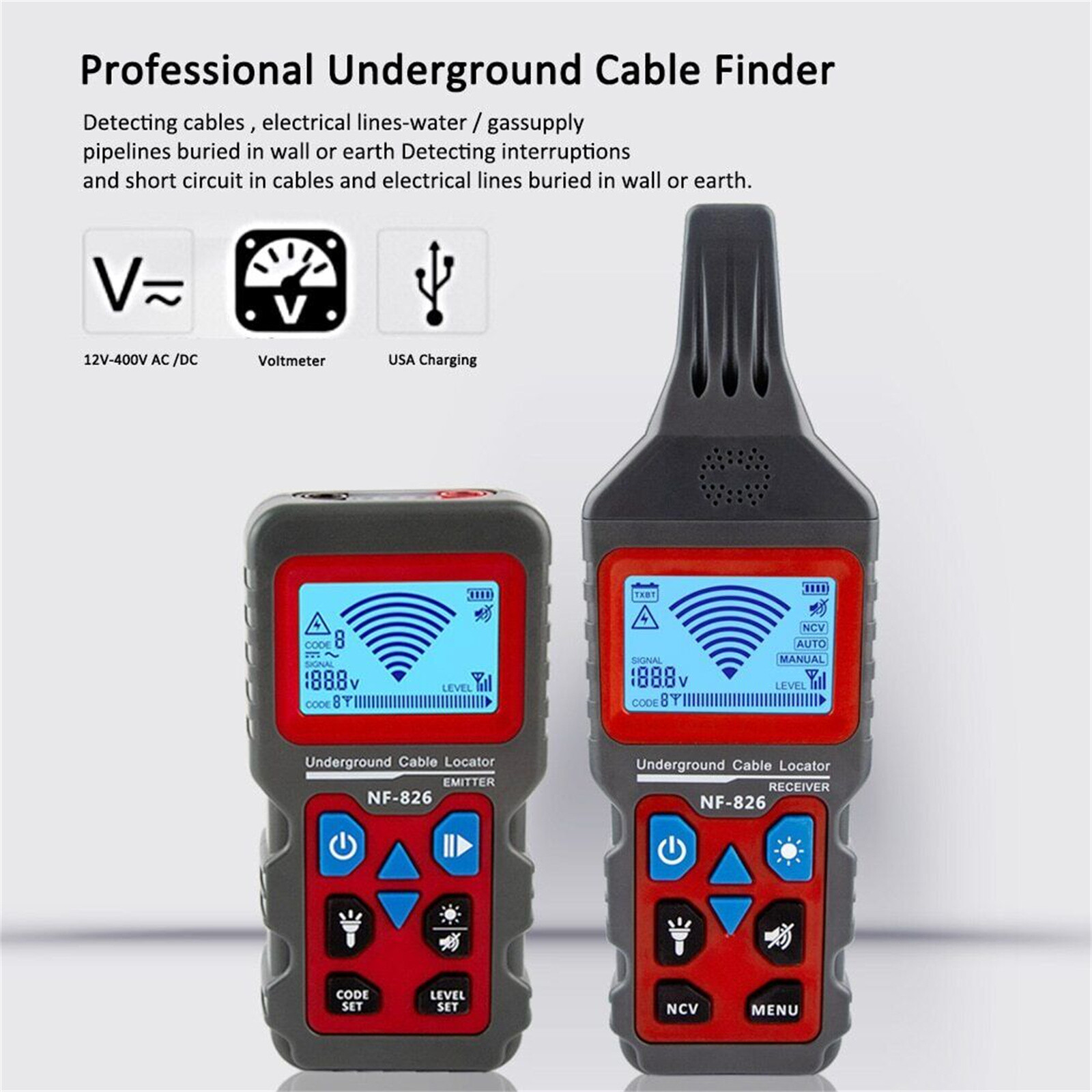 NF-826 Underground Cable Tester*1 Electrical Locator Wire Tracker Detection Wall