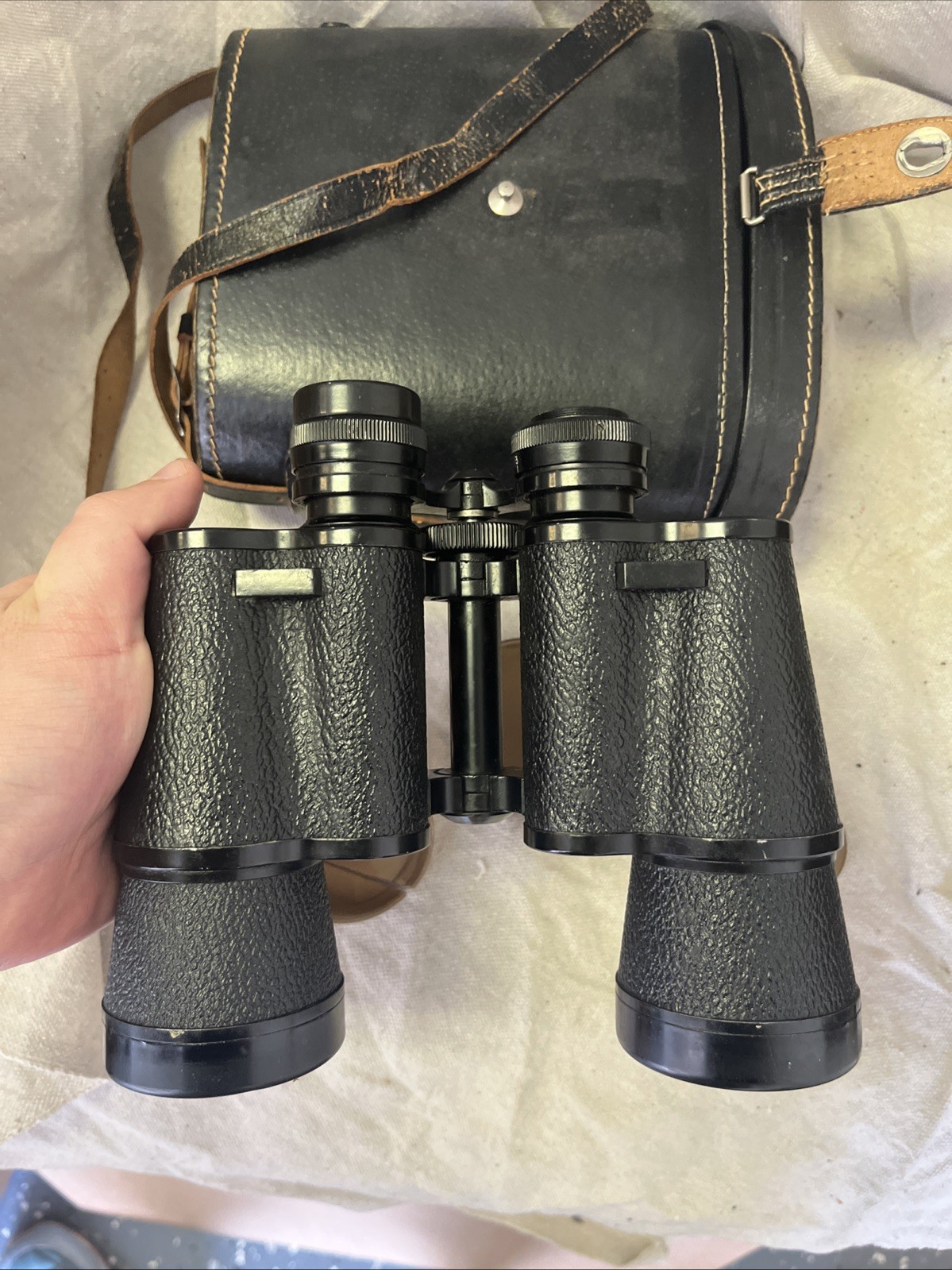 Optex 10x50 Fully Coated Optics Binoculars with Case and Strap Used Vintage