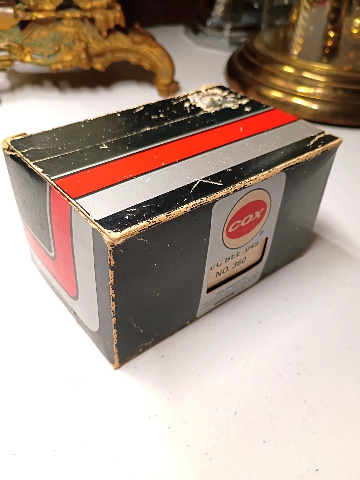 Vtg COX R/C BEE .049 Model Airplane Engine w/Muffler Tools Box Good Compression!