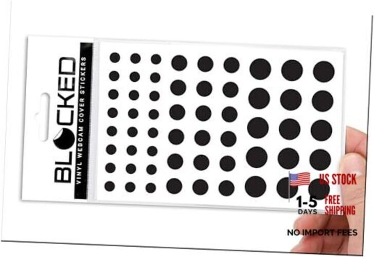 BLOCKED Original Vinyl Webcam Cover Stickers | 57 Black | Muted-matte