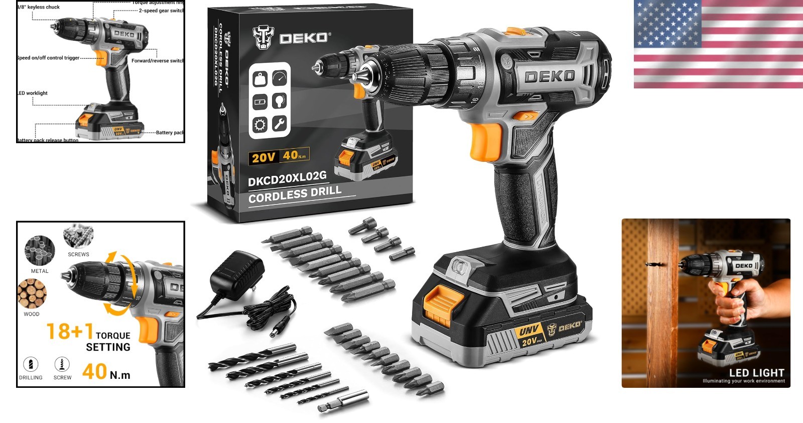 20V Cordless Power Drill Set with Battery & Charger – Perfect for DIY Projects