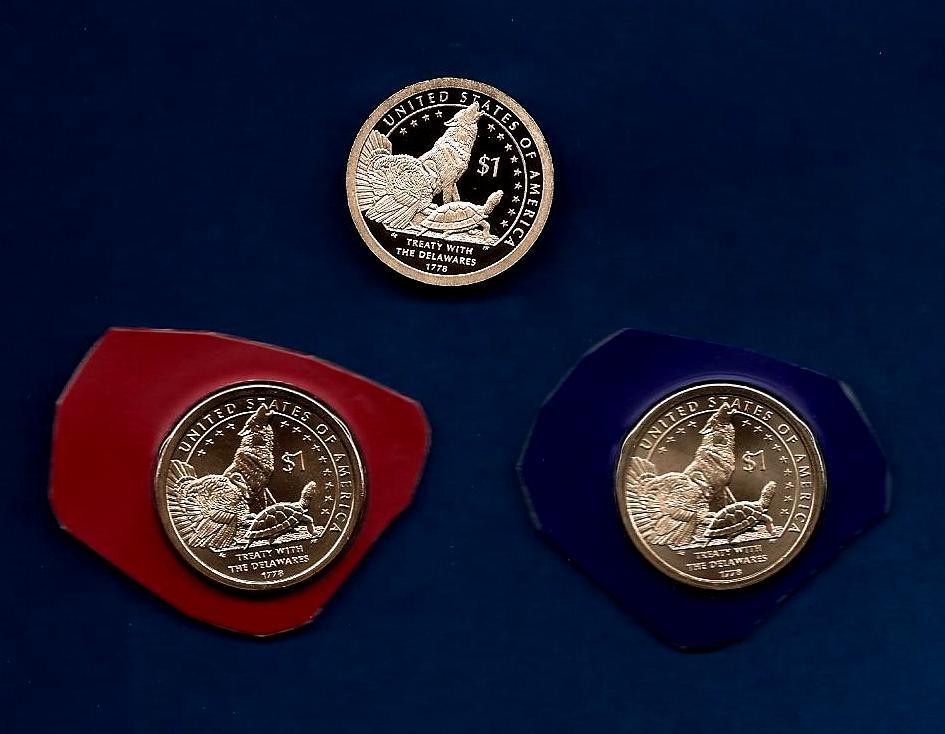2013 P and D PLUS S PROOF Sacagawea Native American Dollars-3 Coins-IN STOCK