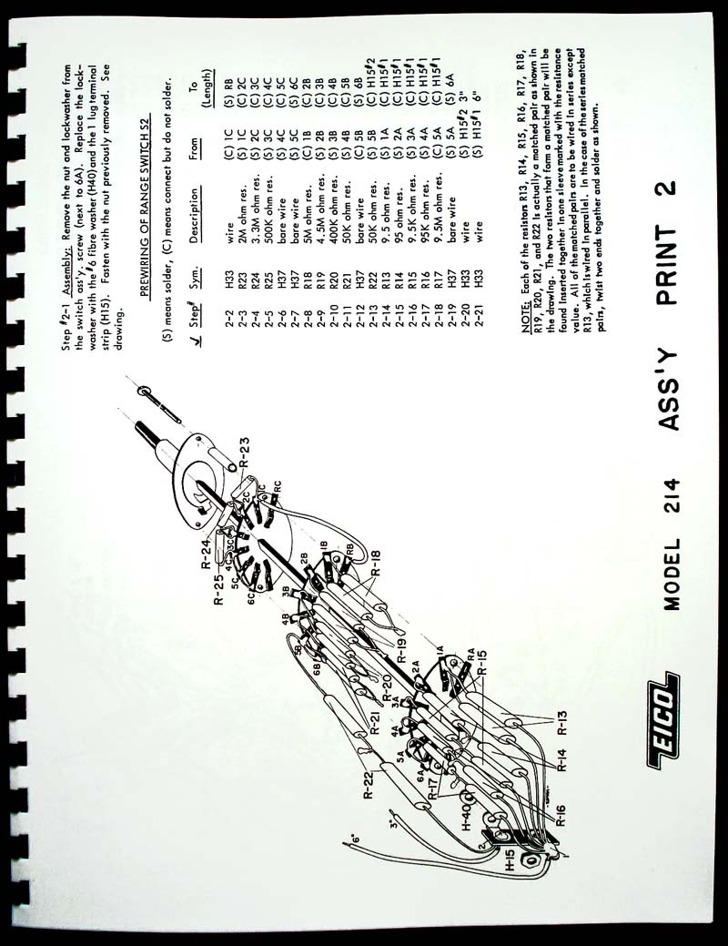 EICO Model 214 Electronic Volt-Ohm Meter Construction Manual