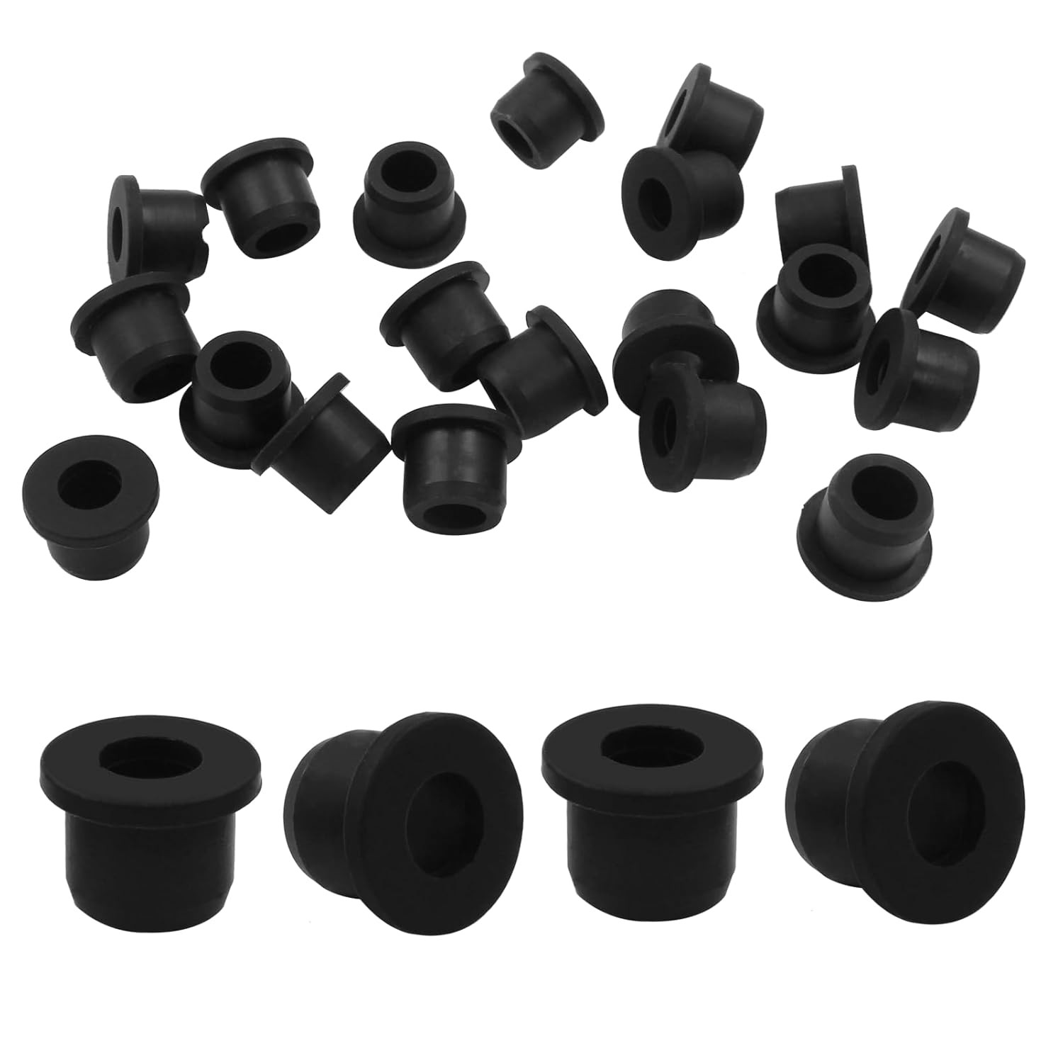 20Pcs Rubber Grommets 1/2" Drill Hole, 5/16" ID Hole Grommet Seal Black Hole Plu