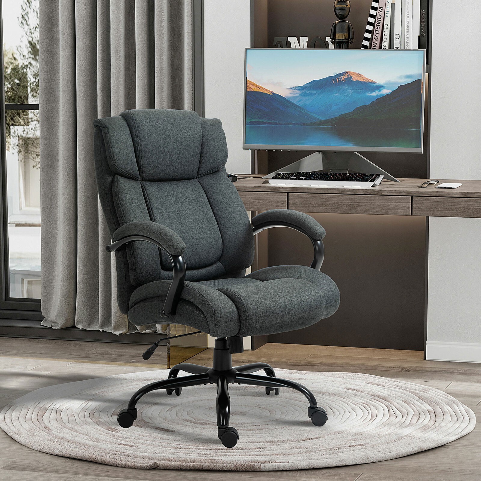 High Back Computer Office Chair Task Ergonomic Reclining Armchair 485lb Capacity