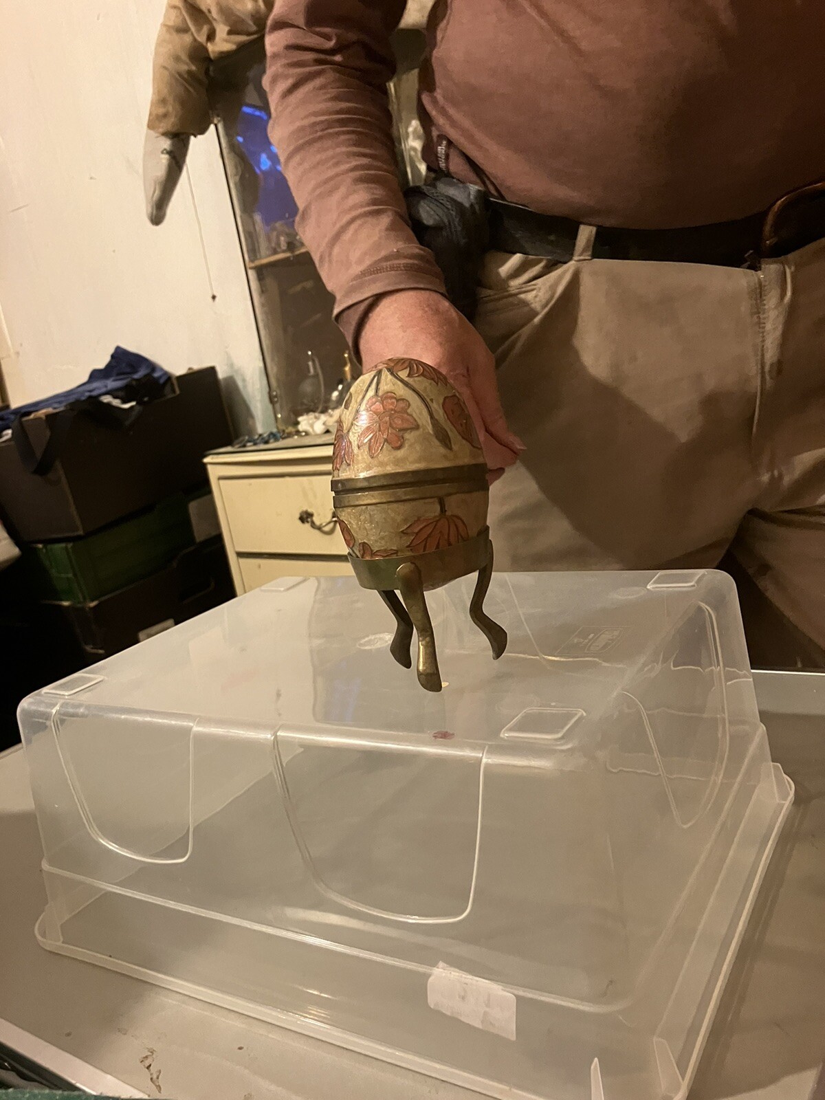 Metal Russian Style Egg On Stand