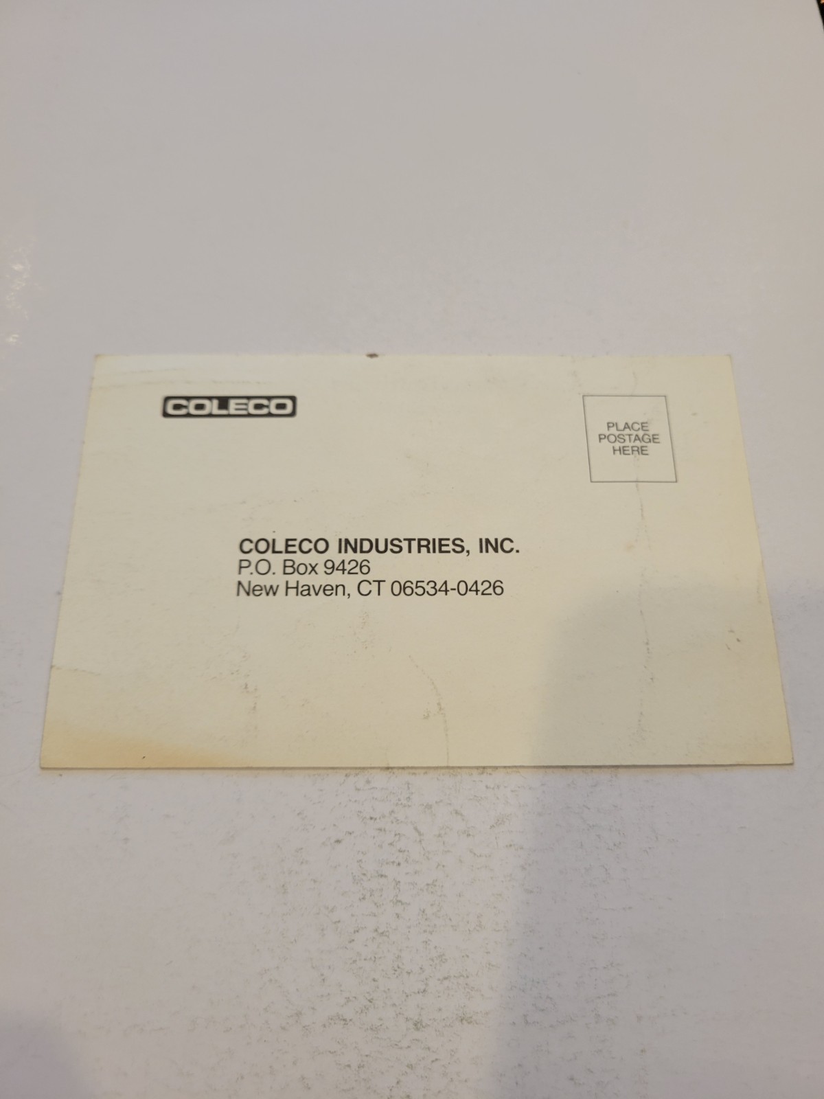 coleco industries colecovision registration Card Insert 14402