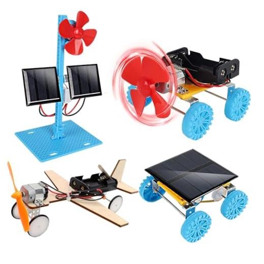 4 in 1 Solar Power & Electric Motor STEM Kits,Science Experiment Projects for