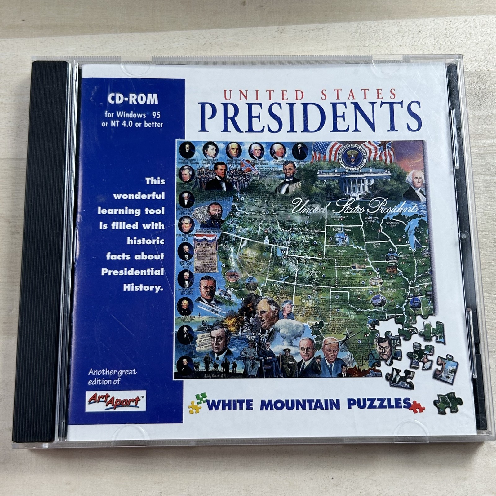 United States Presidents CD-ROM PC Game ArtApart White Mountain Puzzles Windows