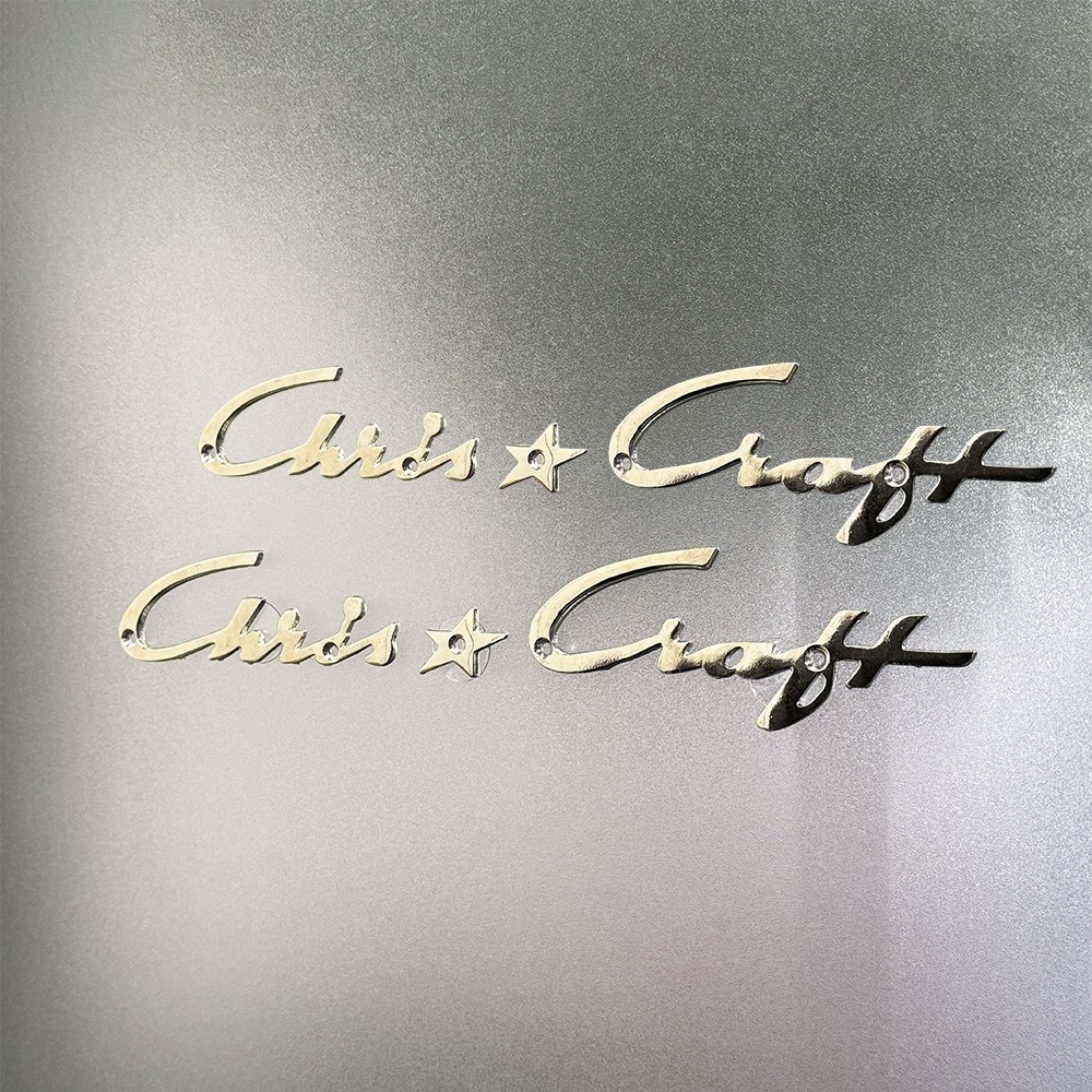Chris * Craft Chrome Plated Badge Small Version Interior Marine Letter Markings