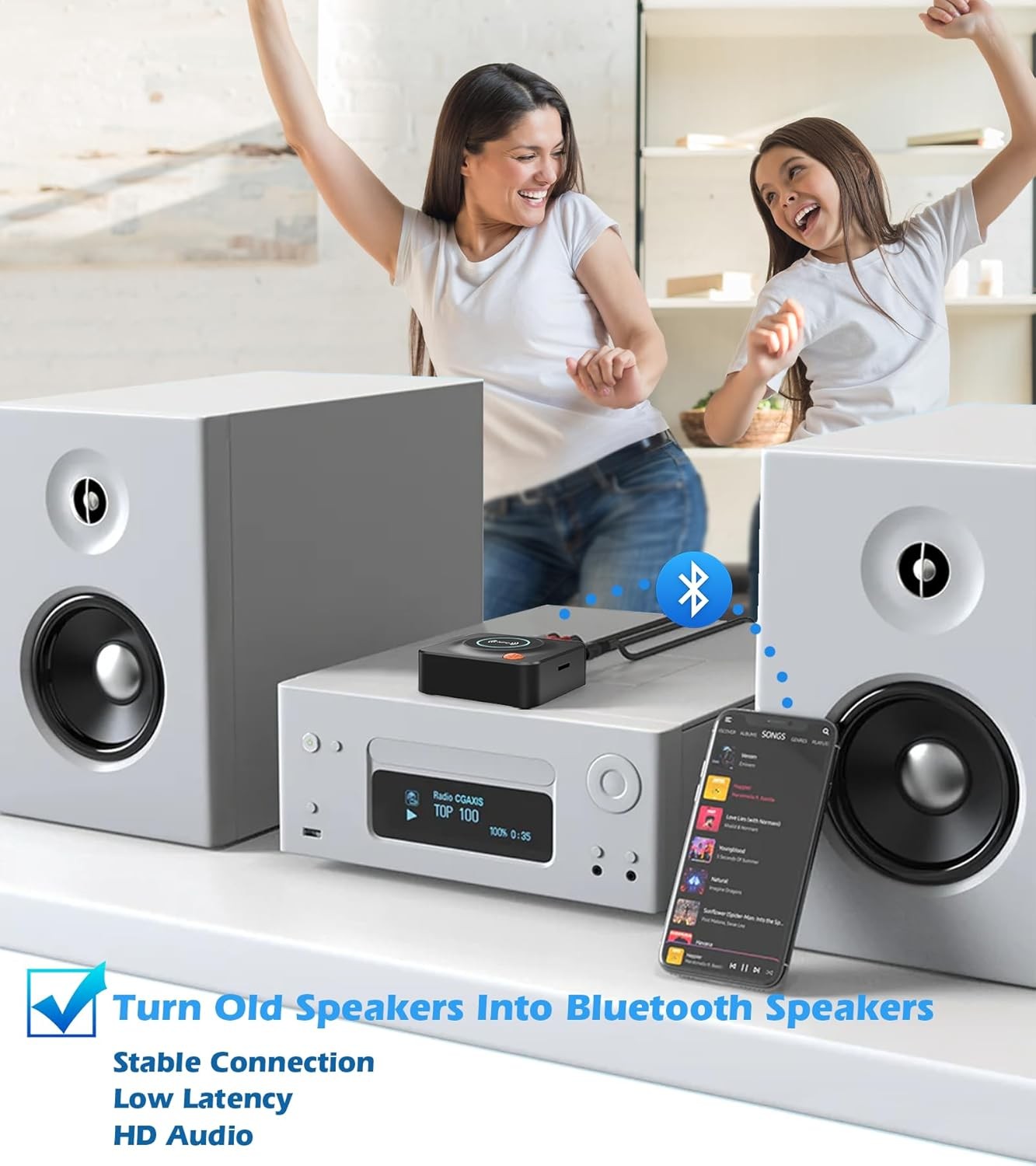 Bluetooth Receiver for Home Stereo, AUX RCA to Adapter Old...