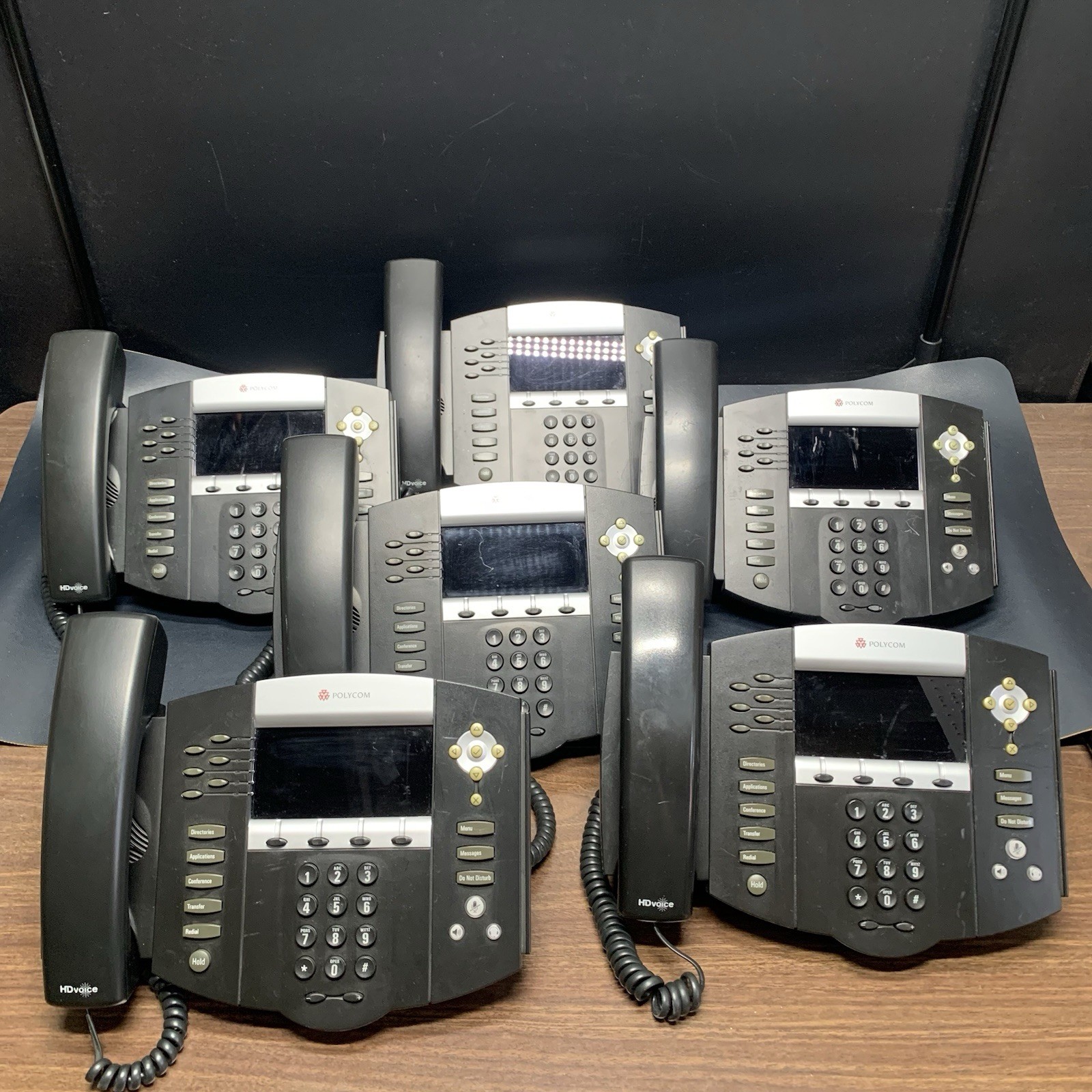 Polycom SoundPoint IP670 2201-12670-001 SIP Handset Cord Base Untested 6 Lot. A1