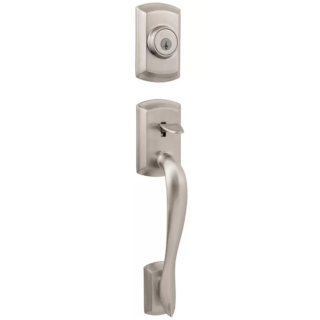 Kwikset Avalon Exterior SmartKey Handleset, Satin Nickel 800AVH LIP 15 SMT