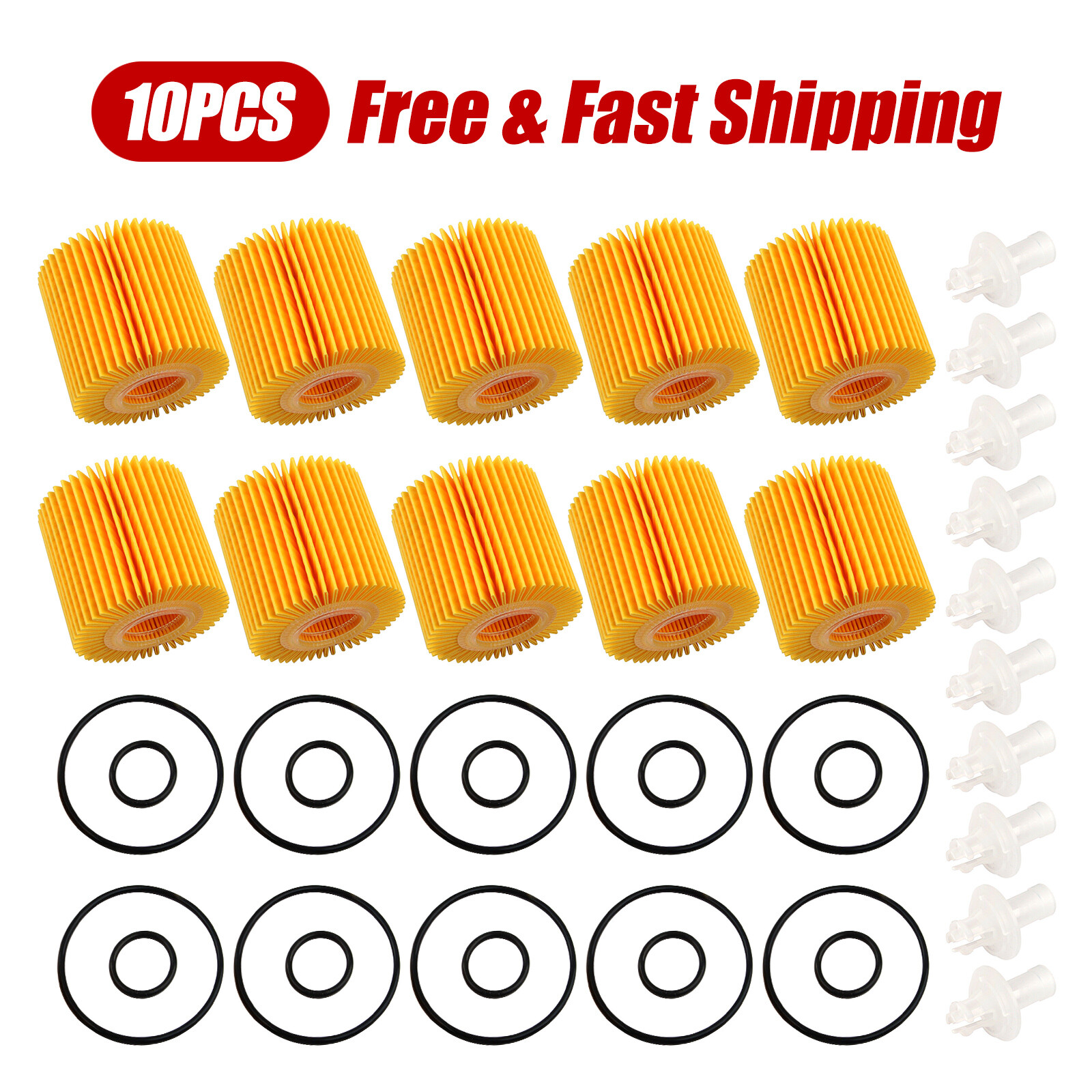 10X 04152-YZZA1 Engine Oil Filter For Toyota Avalon Camry Highlander RAV4 Tacoma